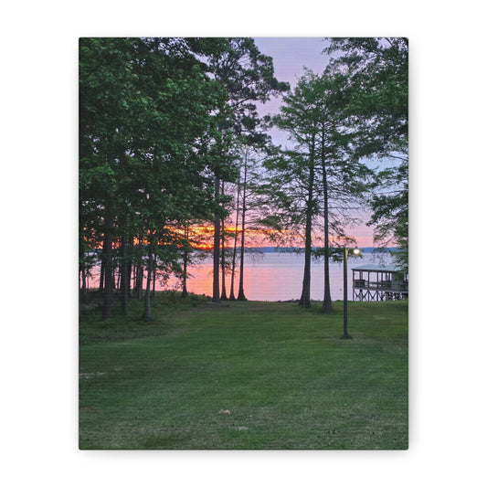 Lakeside Sunset Matte Stretched Canvas (1.25")