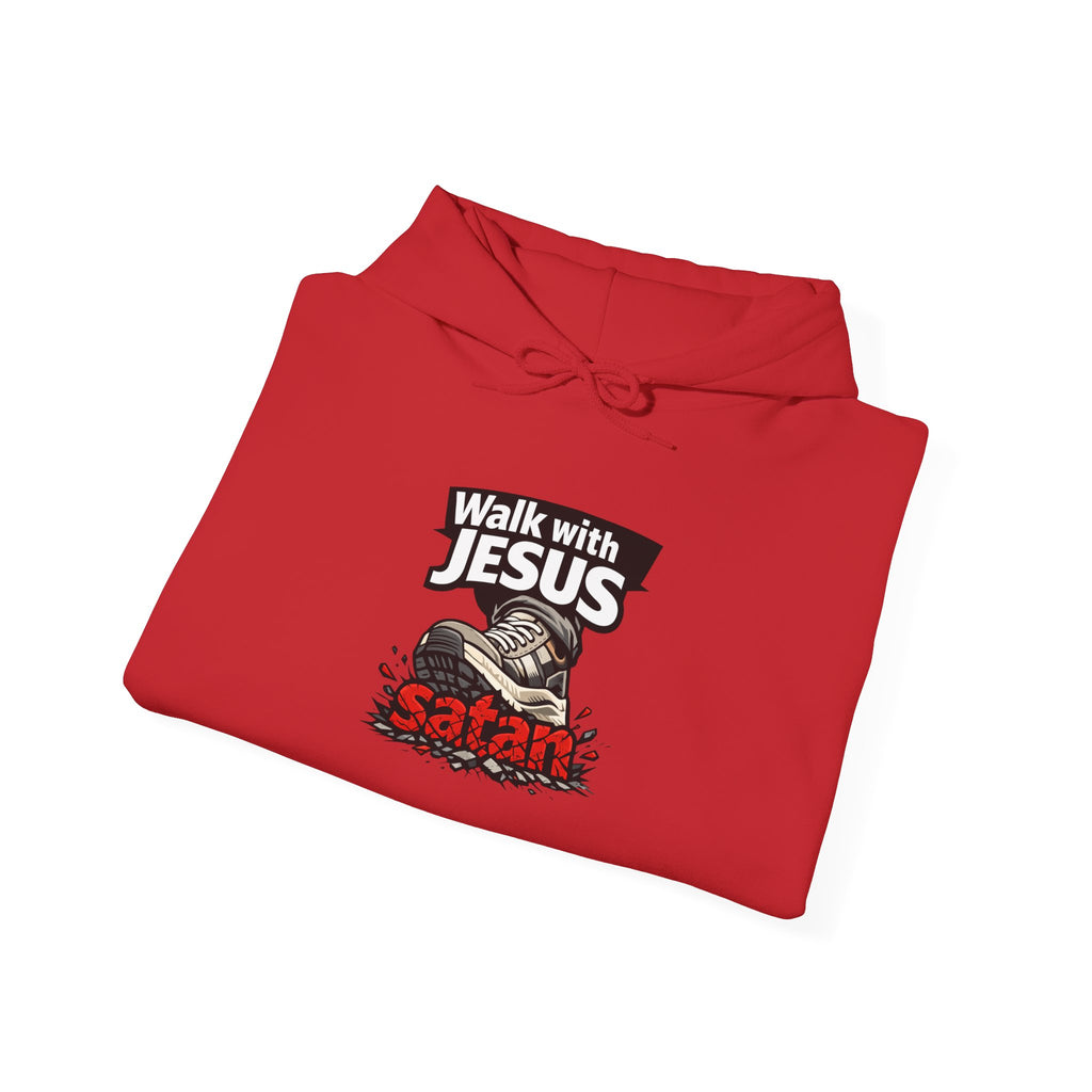 Walk With Jesus Satan Crusher Hoodie — Christian Faith Graphic Hoodie
