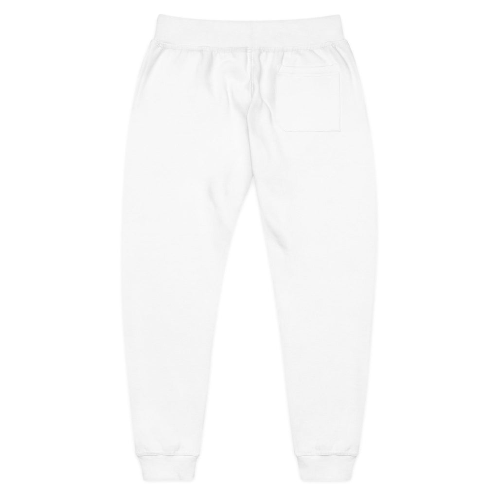 Embroidered Cozy Fleece Sweatpants — Minimal White Joggers