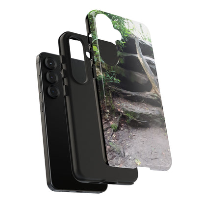 Forest Trail Tough Phone Case — Rugged Nature Phone Cover with Rock Steps Design