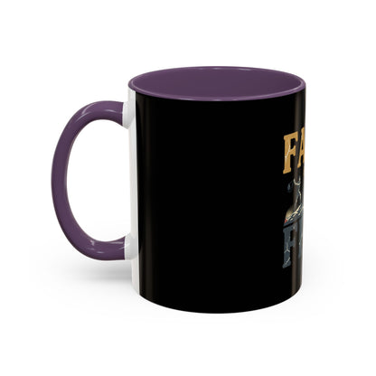 Faith Over Fear Black Coffee Mug — Inspirational Christian 11/15oz Accent Mug