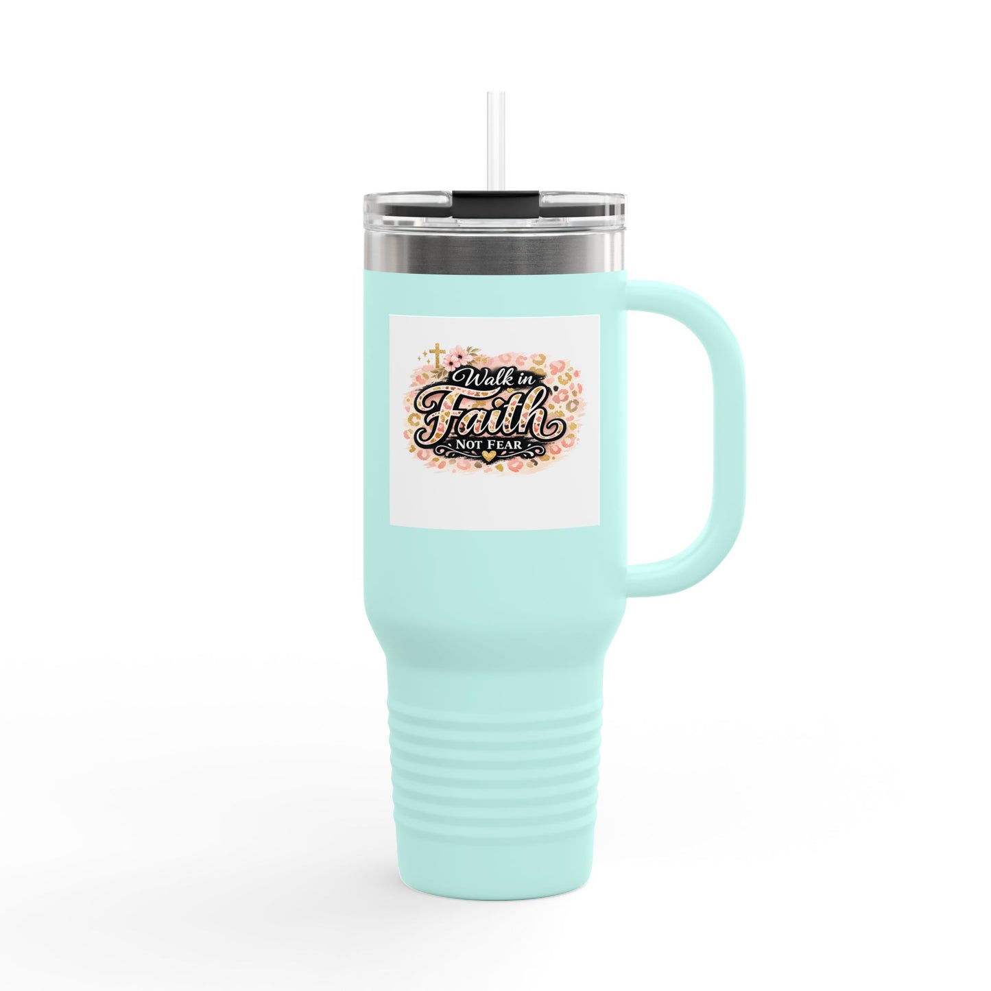 40oz Insulated Travel Mug — Faith Floral Design (Built on Faith)