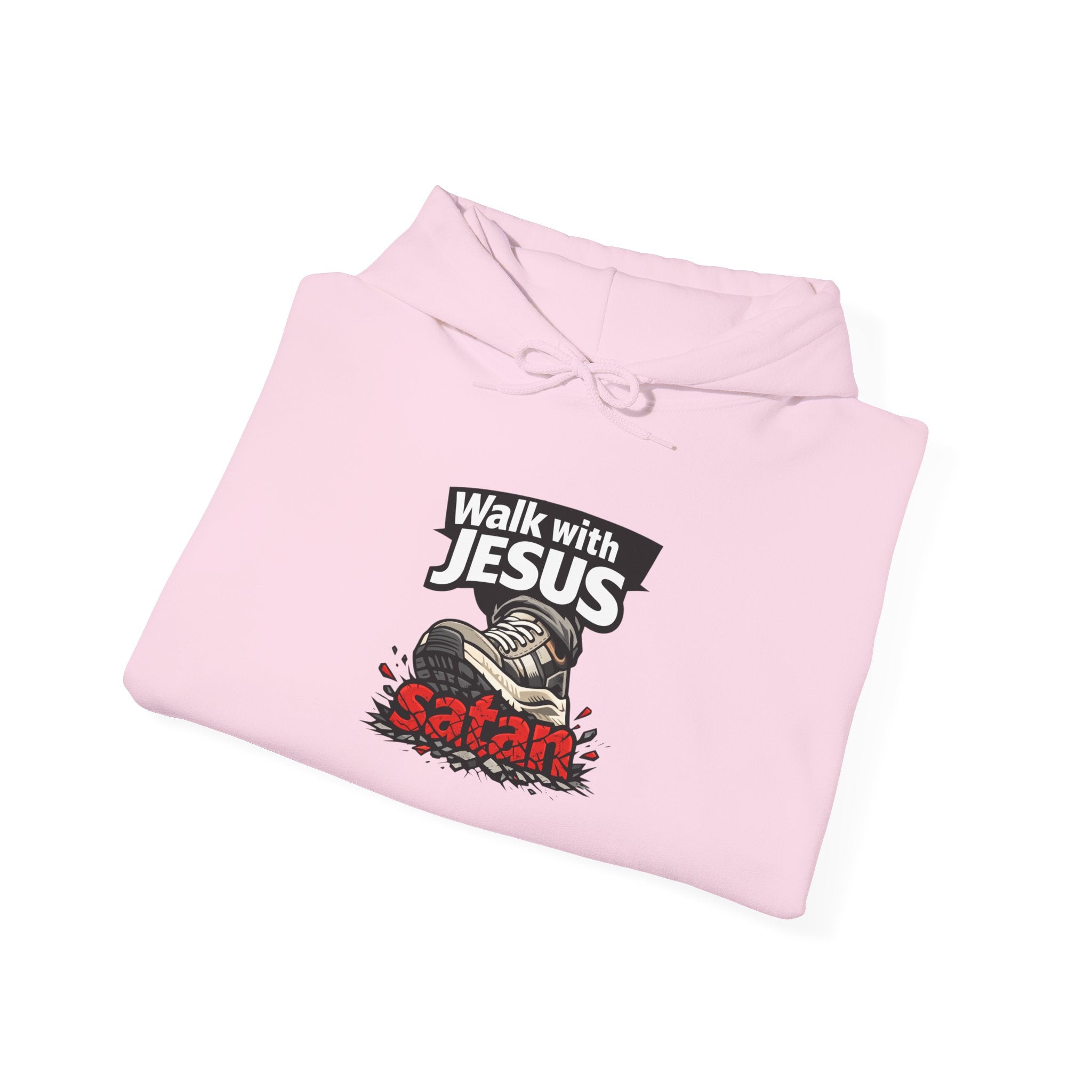 Walk With Jesus Satan Crusher Hoodie — Christian Faith Graphic Hoodie