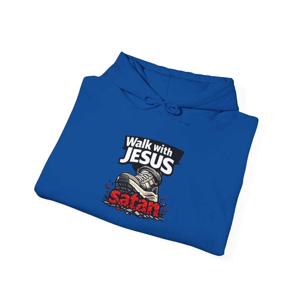 Walk With Jesus Satan Crusher Hoodie — Christian Faith Graphic Hoodie