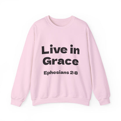 Live in Grace Inspirational Unisex Heavy Blend™ Crewneck Sweatshirt