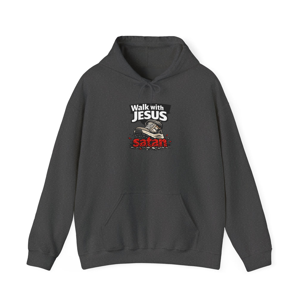 Walk With Jesus Satan Crusher Hoodie — Christian Faith Graphic Hoodie