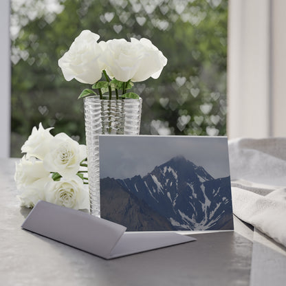 Mountain Scape Holiday Card — Snow-Capped Peak One-Sided Greeting Card