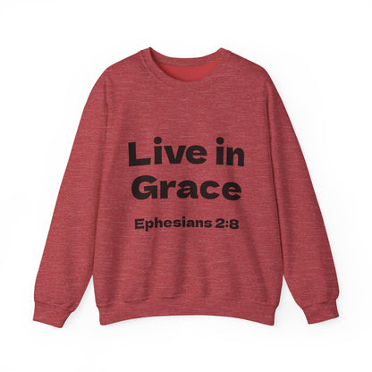 Live in Grace Inspirational Unisex Heavy Blend™ Crewneck Sweatshirt